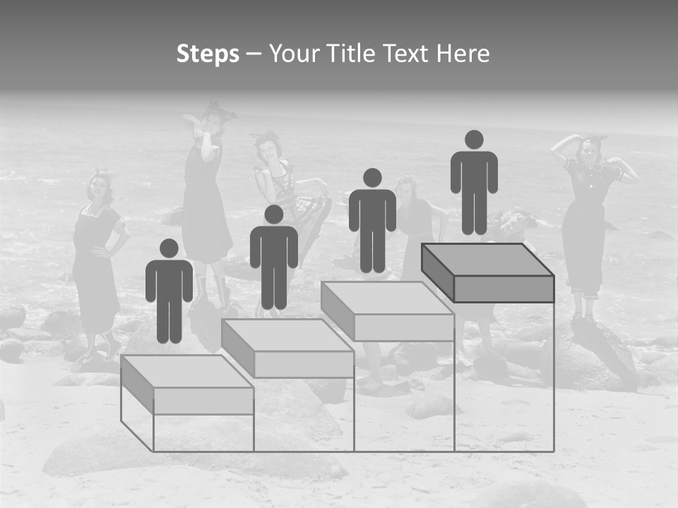 A Group Of Women Standing On Top Of A Beach PowerPoint Template