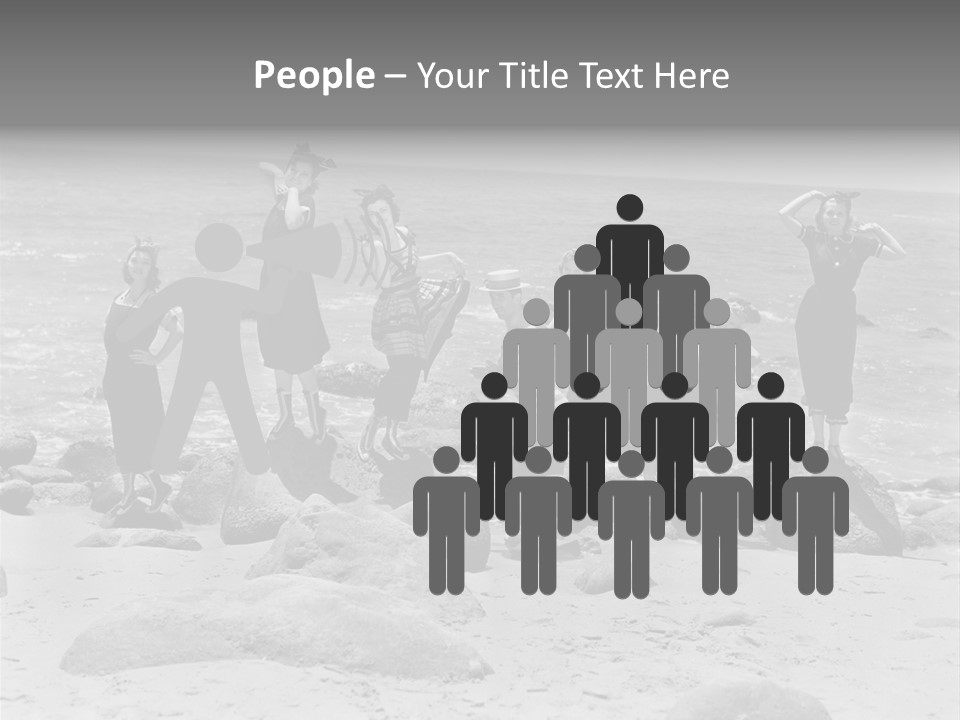 A Group Of Women Standing On Top Of A Beach PowerPoint Template