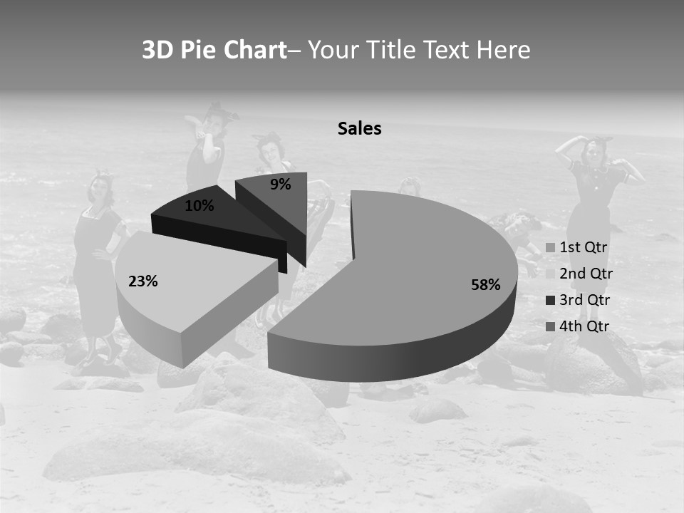 A Group Of Women Standing On Top Of A Beach PowerPoint Template