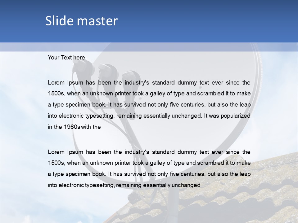 A Satellite Dish Sitting On Top Of A Roof PowerPoint Template