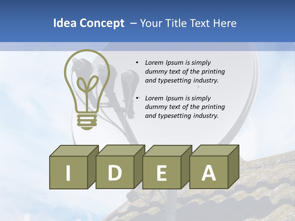 A Satellite Dish Sitting On Top Of A Roof PowerPoint Template