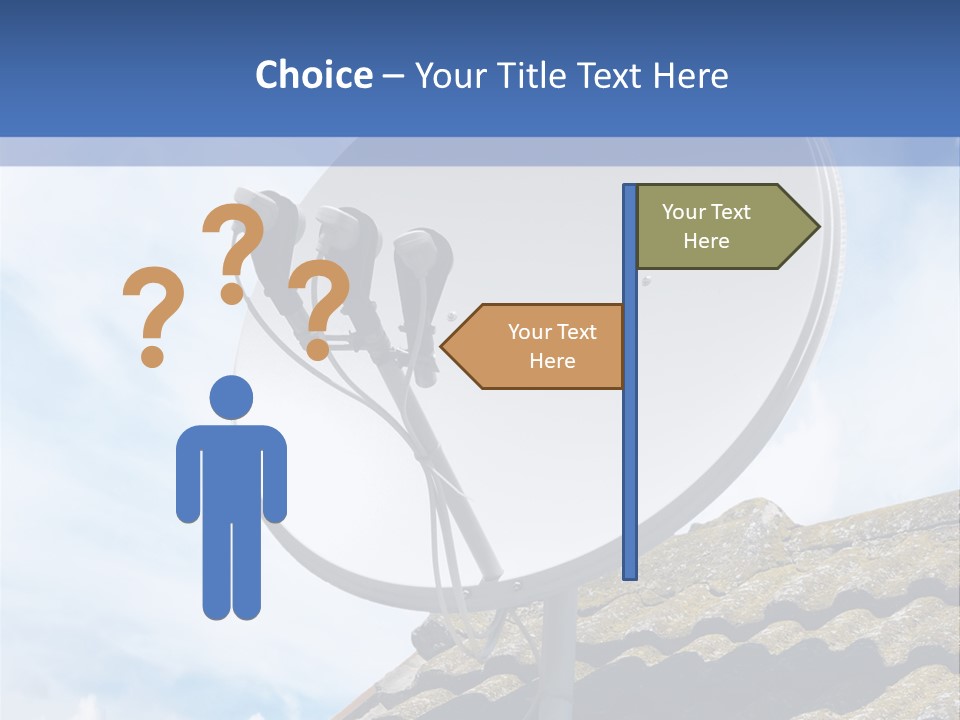 A Satellite Dish Sitting On Top Of A Roof PowerPoint Template