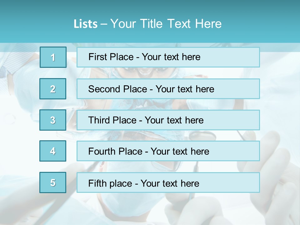 A Group Of Surgeons In A Operating Room PowerPoint Template