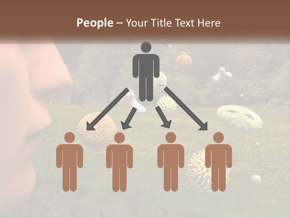 A Woman Is Looking At A Field Of Flowers PowerPoint Template