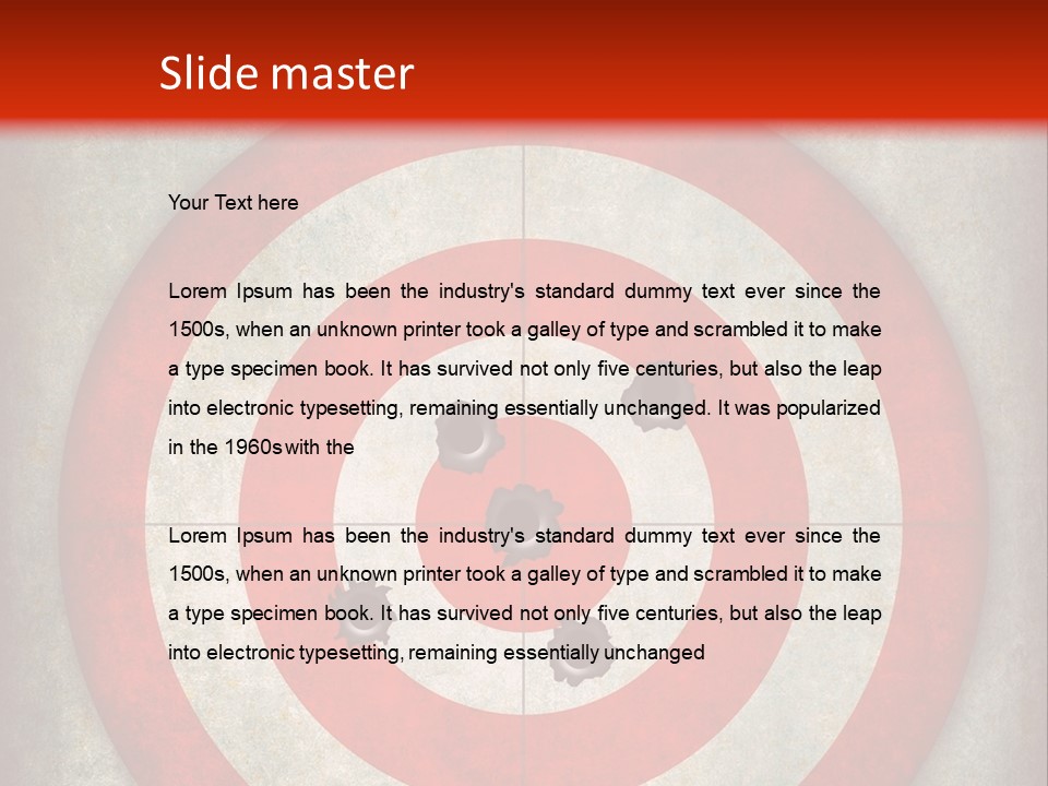 A Red And White Bulls Eye Powerpoint Presentation PowerPoint Template