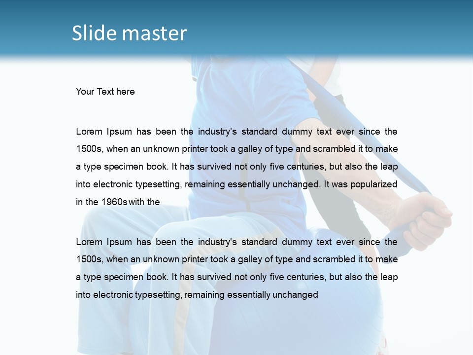 A Man And A Woman Are Exercising On Exercise Balls PowerPoint Template