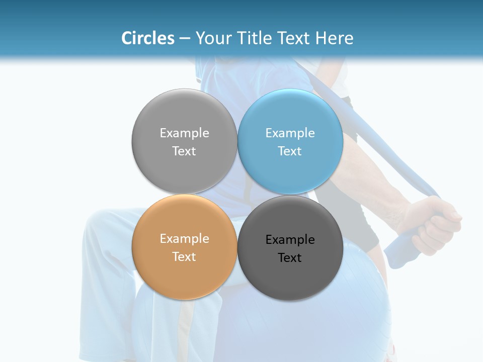 A Man And A Woman Are Exercising On Exercise Balls PowerPoint Template