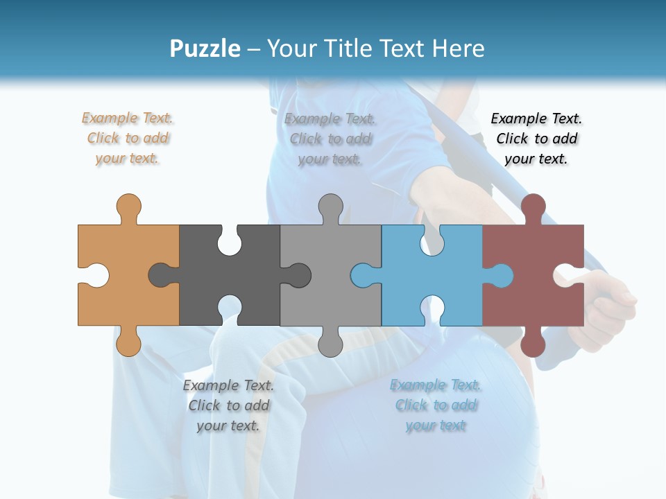 A Man And A Woman Are Exercising On Exercise Balls PowerPoint Template