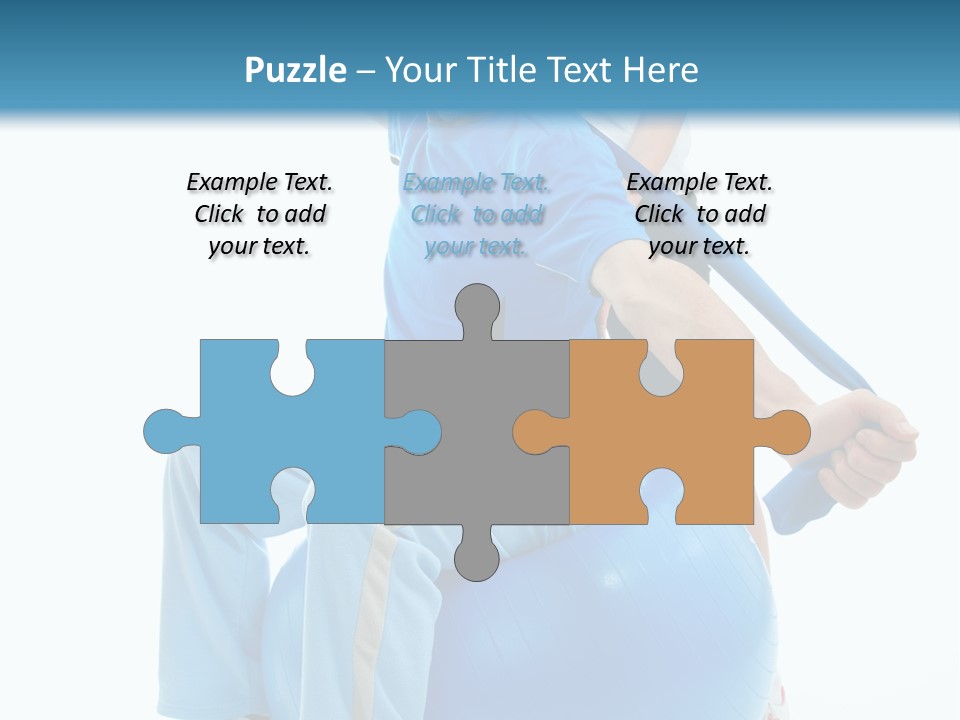 A Man And A Woman Are Exercising On Exercise Balls PowerPoint Template