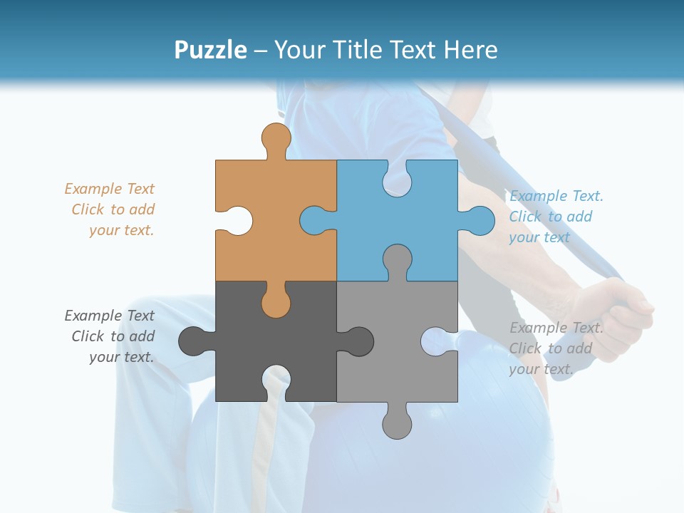 A Man And A Woman Are Exercising On Exercise Balls PowerPoint Template