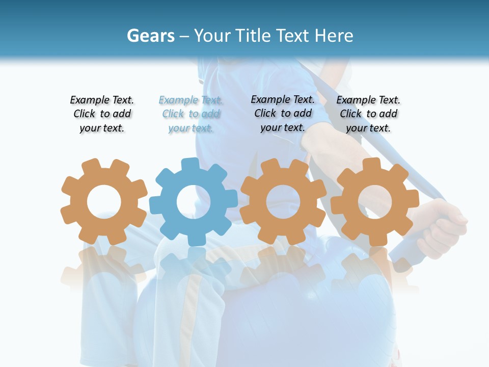 A Man And A Woman Are Exercising On Exercise Balls PowerPoint Template