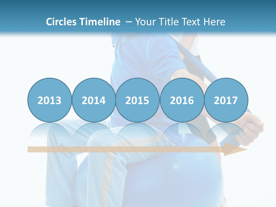 A Man And A Woman Are Exercising On Exercise Balls PowerPoint Template