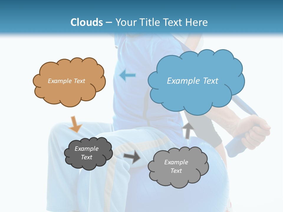 A Man And A Woman Are Exercising On Exercise Balls PowerPoint Template