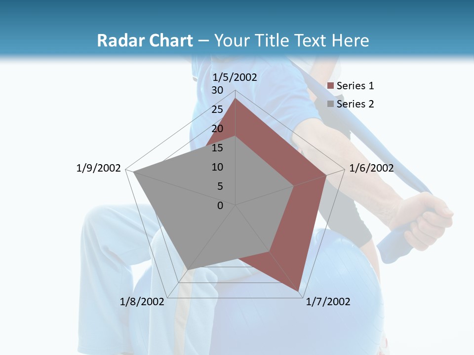 A Man And A Woman Are Exercising On Exercise Balls PowerPoint Template