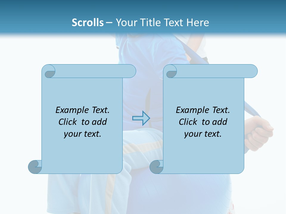 A Man And A Woman Are Exercising On Exercise Balls PowerPoint Template