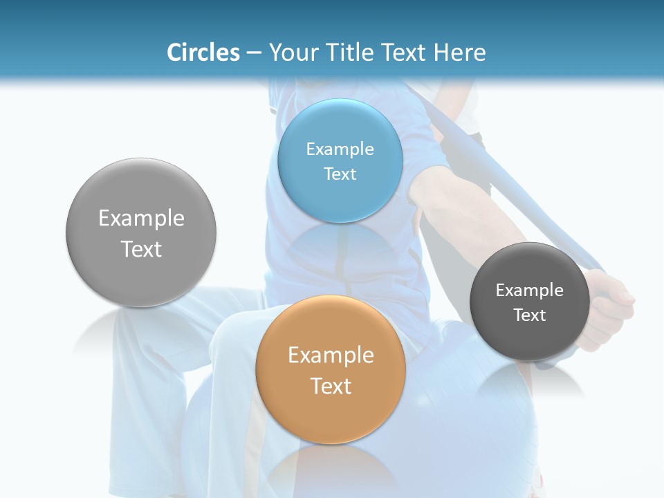 A Man And A Woman Are Exercising On Exercise Balls PowerPoint Template