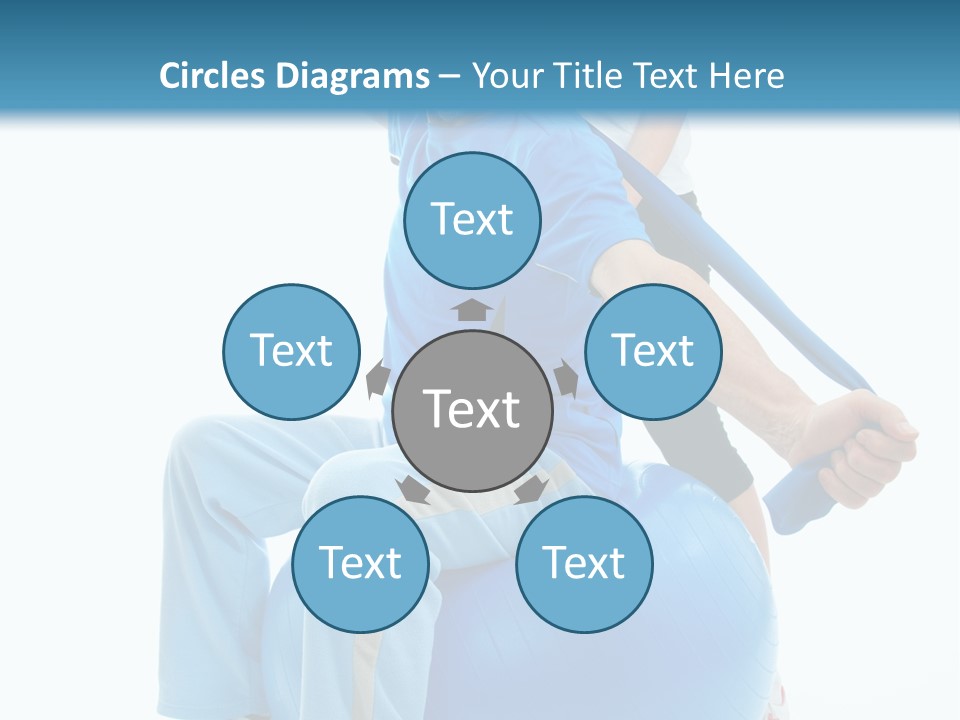 A Man And A Woman Are Exercising On Exercise Balls PowerPoint Template