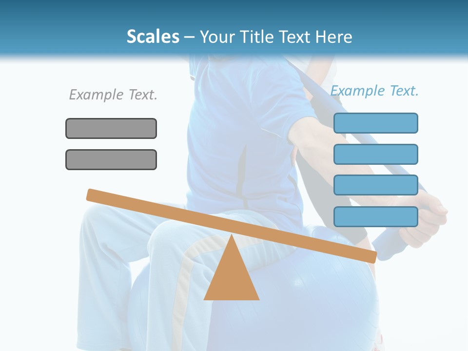 A Man And A Woman Are Exercising On Exercise Balls PowerPoint Template