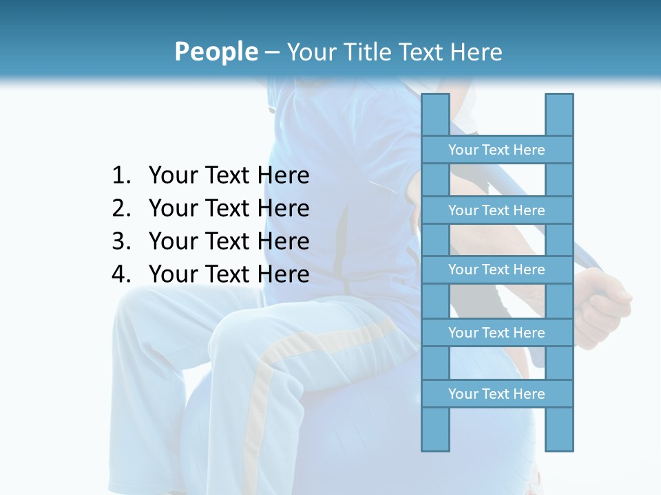 A Man And A Woman Are Exercising On Exercise Balls PowerPoint Template