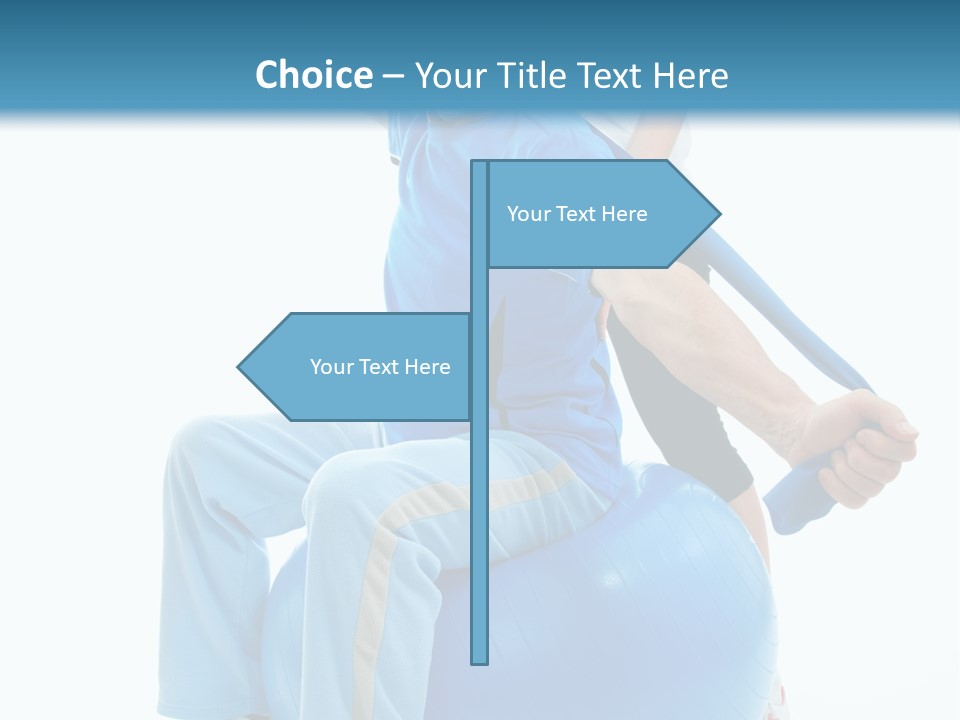 A Man And A Woman Are Exercising On Exercise Balls PowerPoint Template