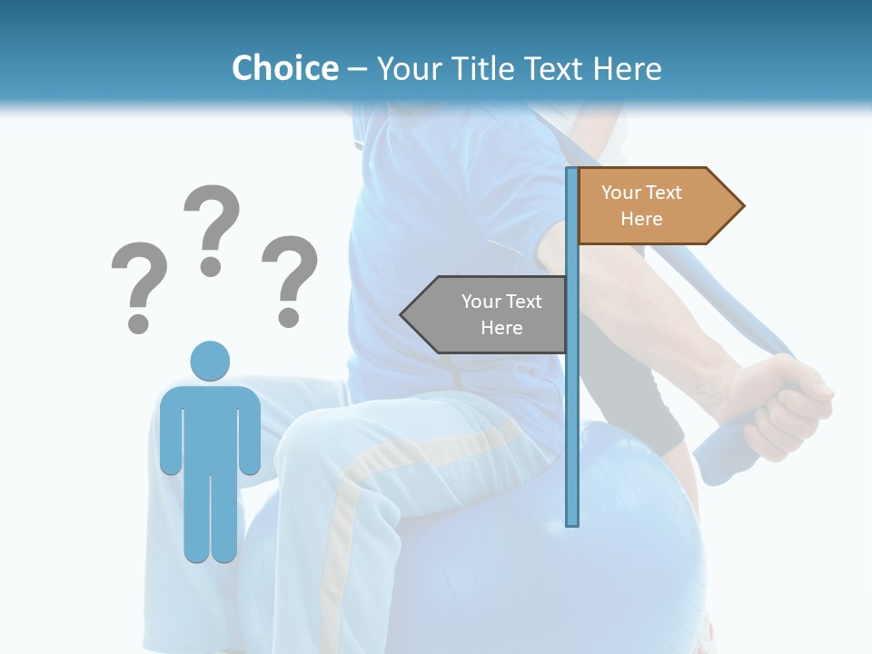 A Man And A Woman Are Exercising On Exercise Balls PowerPoint Template