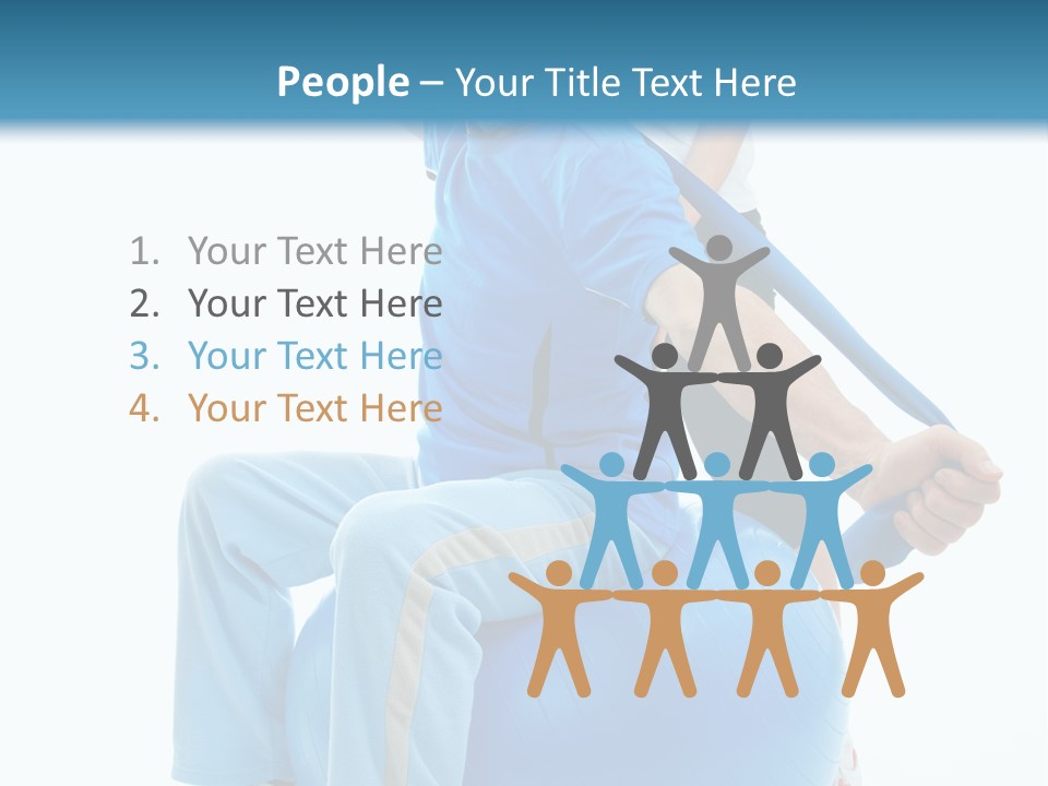 A Man And A Woman Are Exercising On Exercise Balls PowerPoint Template