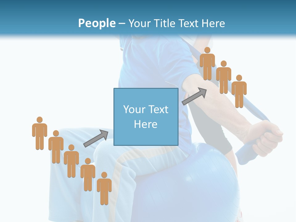 A Man And A Woman Are Exercising On Exercise Balls PowerPoint Template