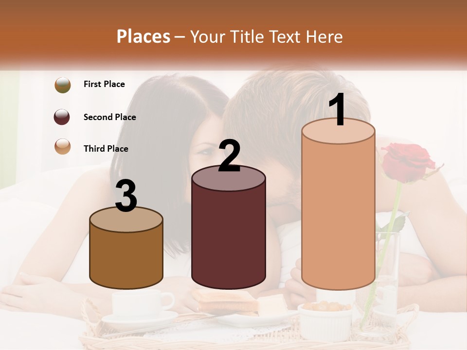 A Man And Woman Laying In Bed With A Rose PowerPoint Template