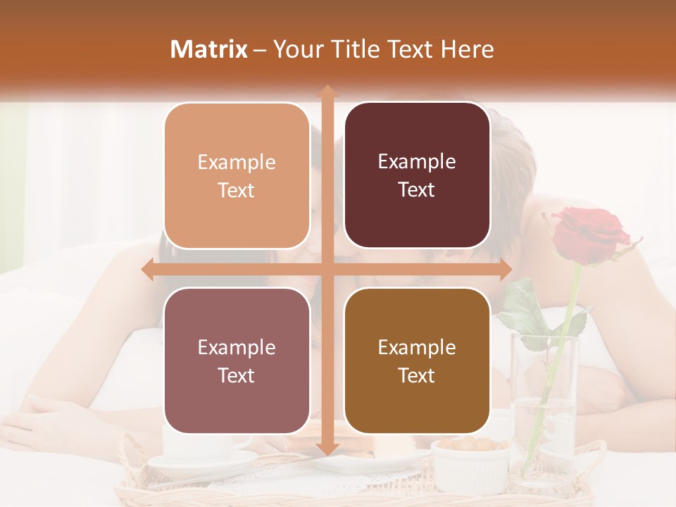 A Man And Woman Laying In Bed With A Rose PowerPoint Template