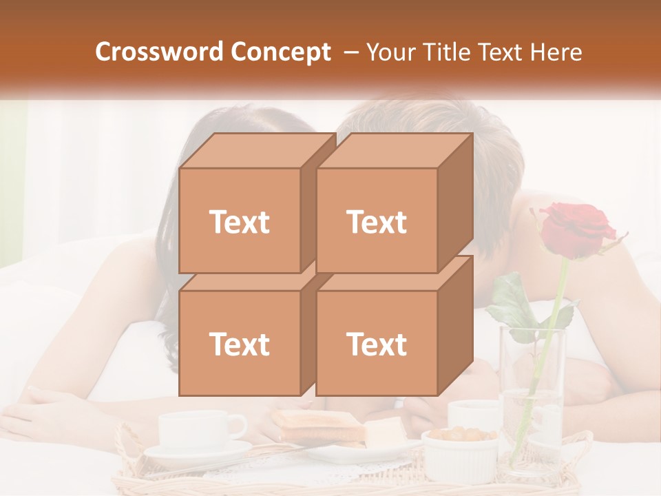 A Man And Woman Laying In Bed With A Rose PowerPoint Template