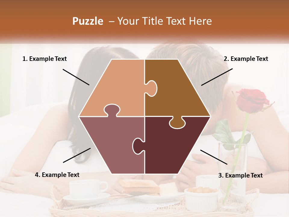 A Man And Woman Laying In Bed With A Rose PowerPoint Template