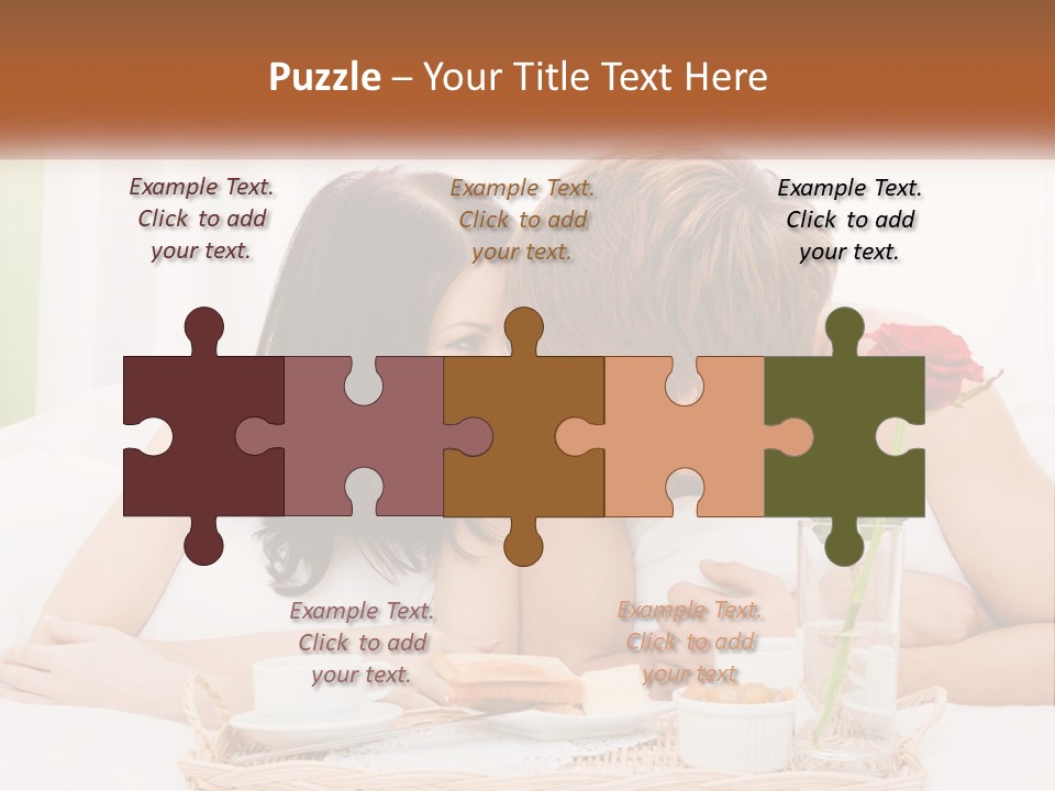 A Man And Woman Laying In Bed With A Rose PowerPoint Template