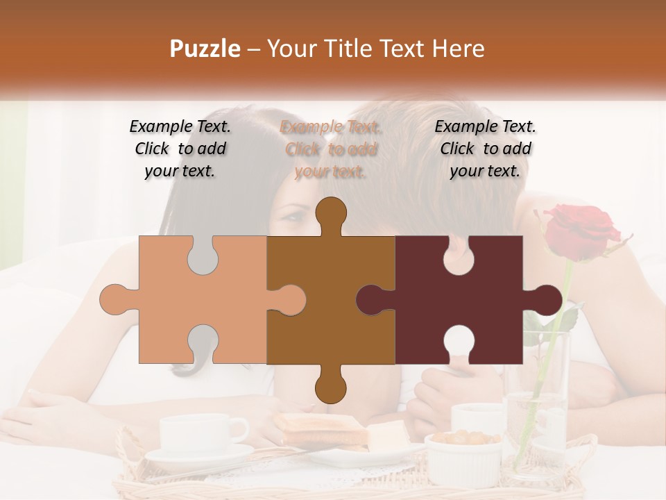 A Man And Woman Laying In Bed With A Rose PowerPoint Template