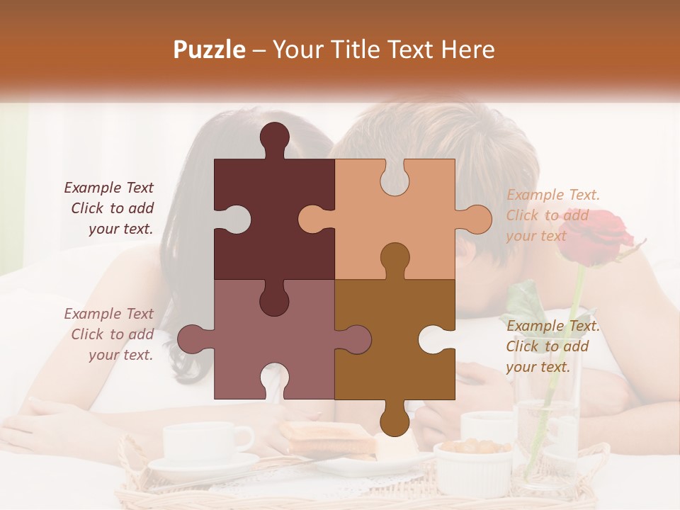 A Man And Woman Laying In Bed With A Rose PowerPoint Template