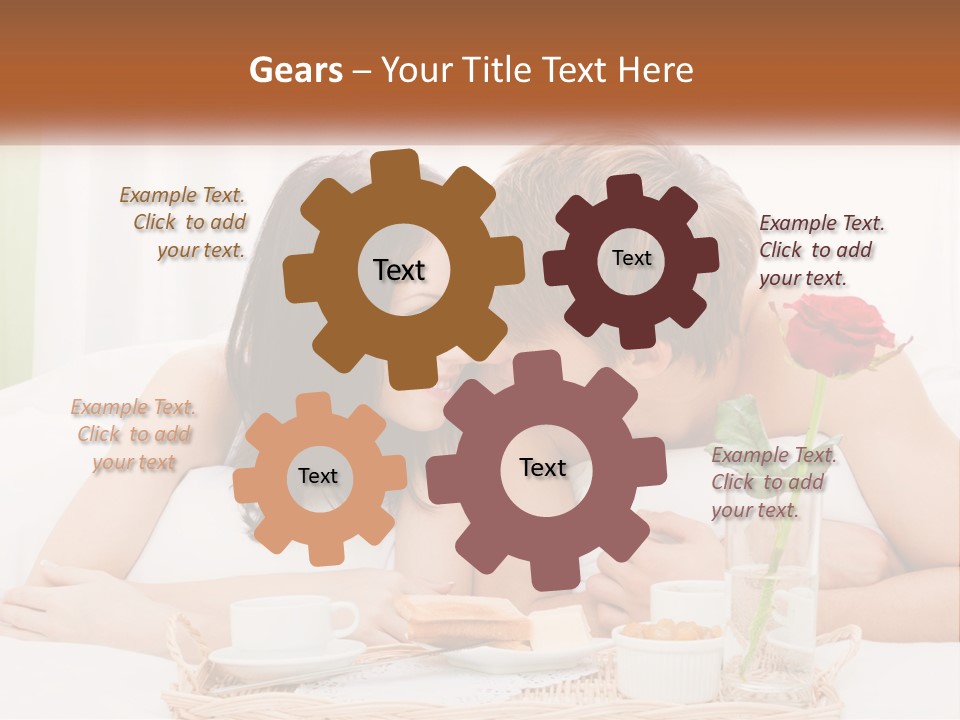 A Man And Woman Laying In Bed With A Rose PowerPoint Template