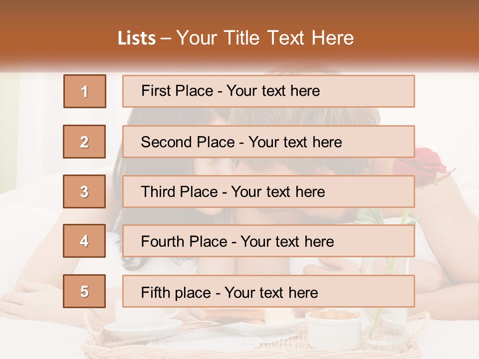 A Man And Woman Laying In Bed With A Rose PowerPoint Template