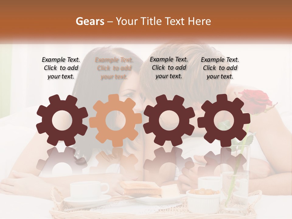 A Man And Woman Laying In Bed With A Rose PowerPoint Template