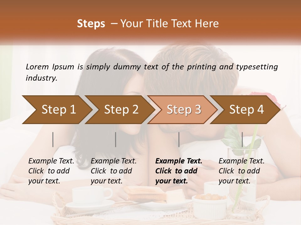 A Man And Woman Laying In Bed With A Rose PowerPoint Template