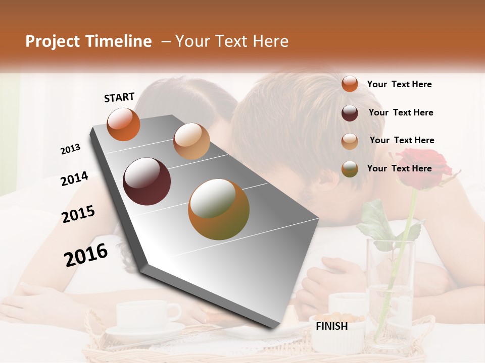 A Man And Woman Laying In Bed With A Rose PowerPoint Template