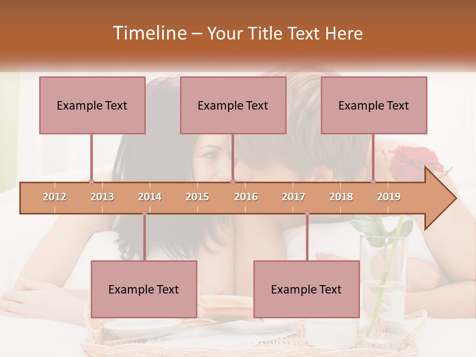 A Man And Woman Laying In Bed With A Rose PowerPoint Template