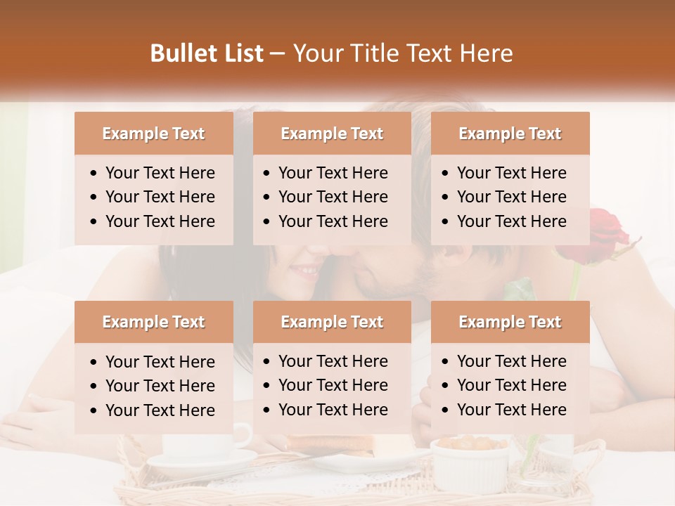 A Man And Woman Laying In Bed With A Rose PowerPoint Template