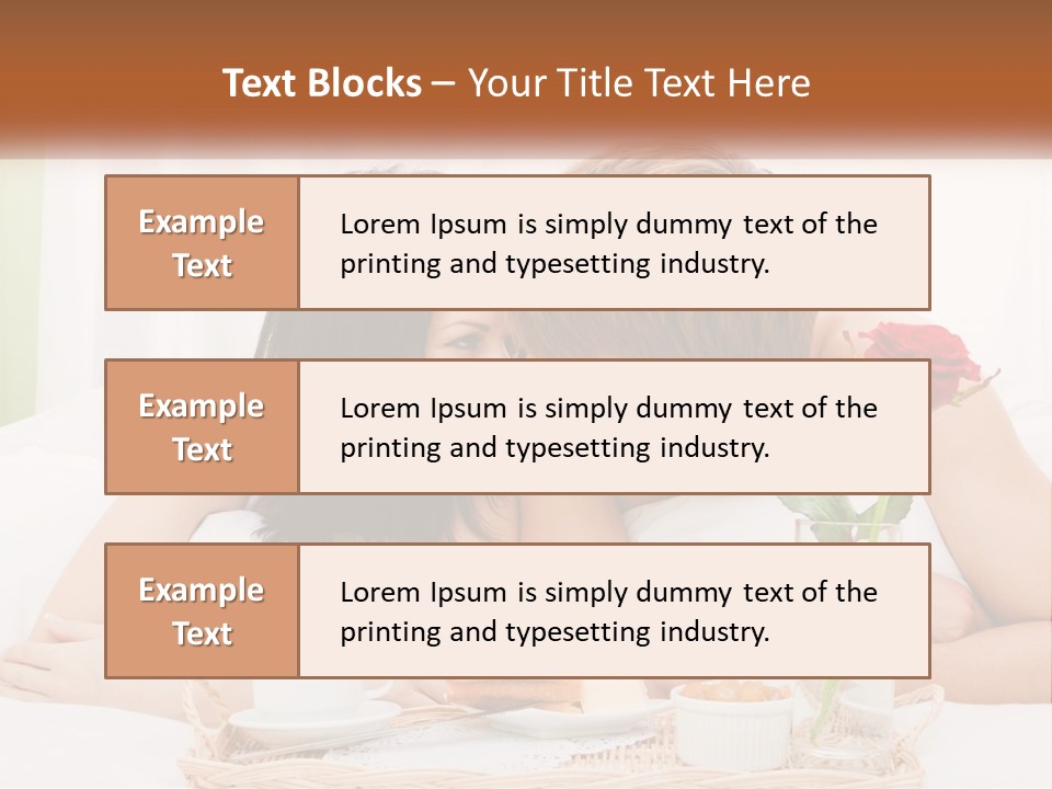 A Man And Woman Laying In Bed With A Rose PowerPoint Template