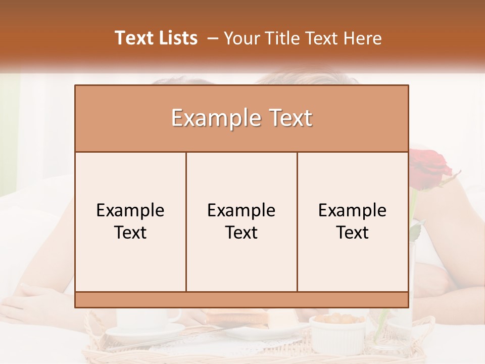 A Man And Woman Laying In Bed With A Rose PowerPoint Template