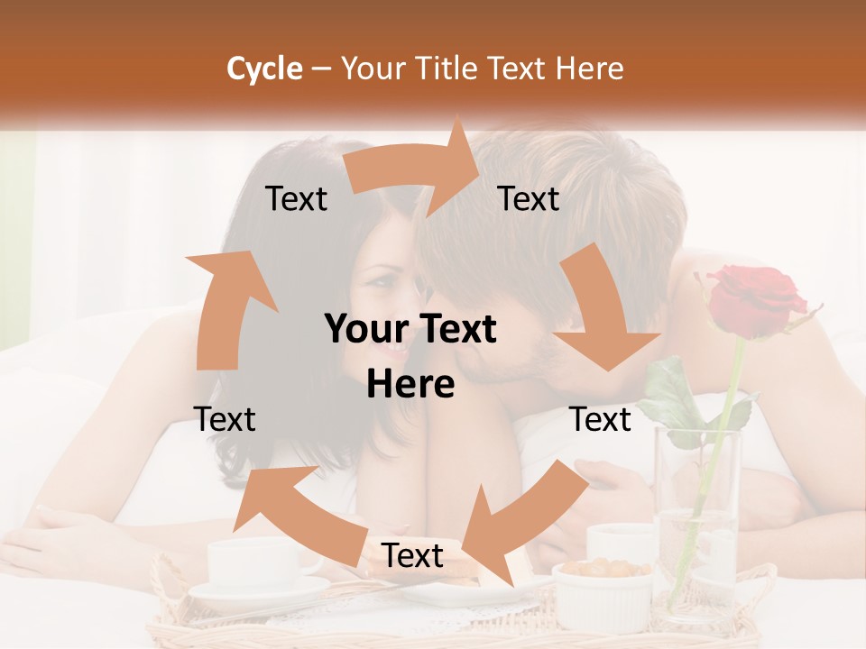 A Man And Woman Laying In Bed With A Rose PowerPoint Template