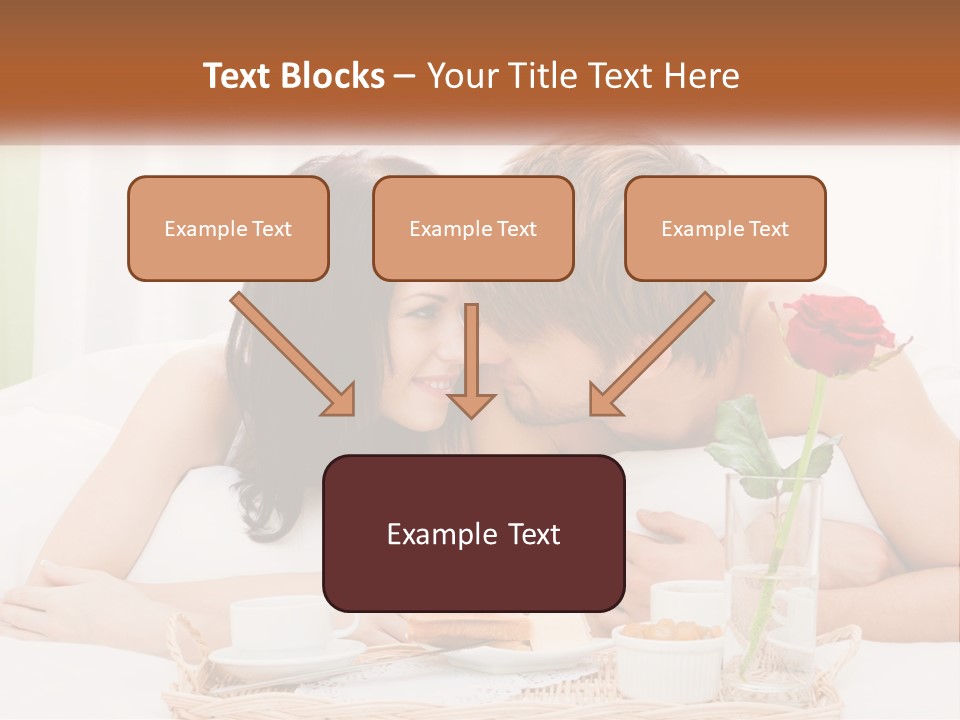 A Man And Woman Laying In Bed With A Rose PowerPoint Template