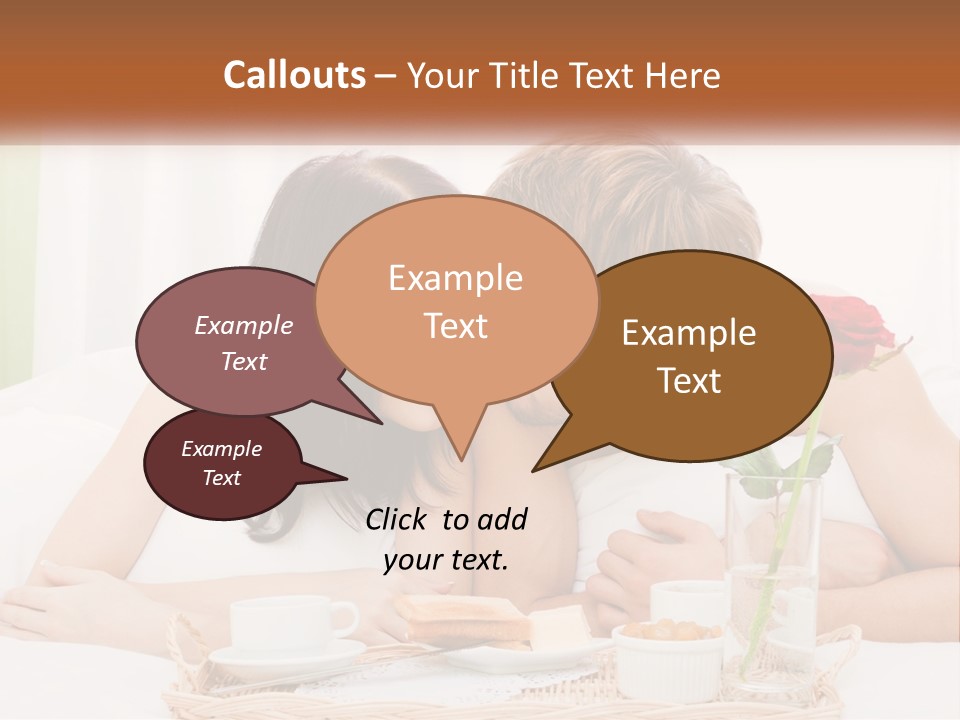 A Man And Woman Laying In Bed With A Rose PowerPoint Template