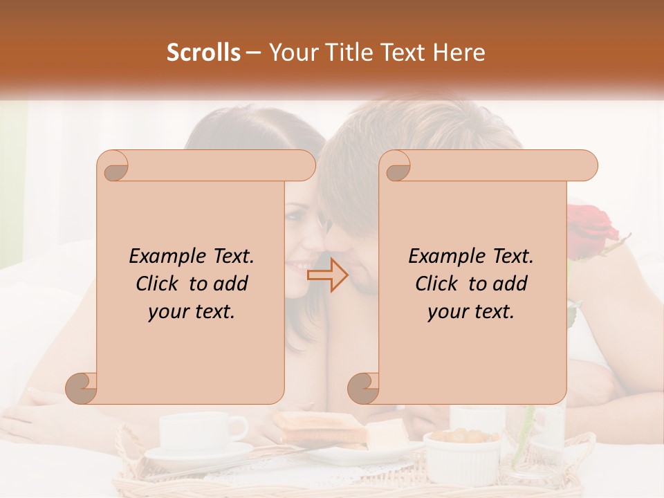 A Man And Woman Laying In Bed With A Rose PowerPoint Template