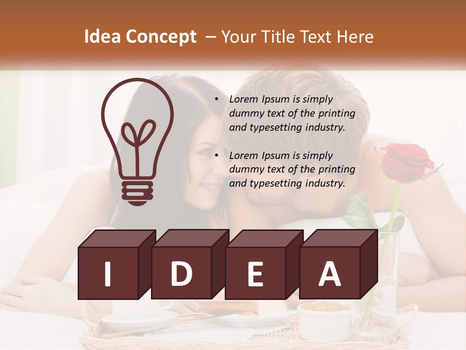 A Man And Woman Laying In Bed With A Rose PowerPoint Template