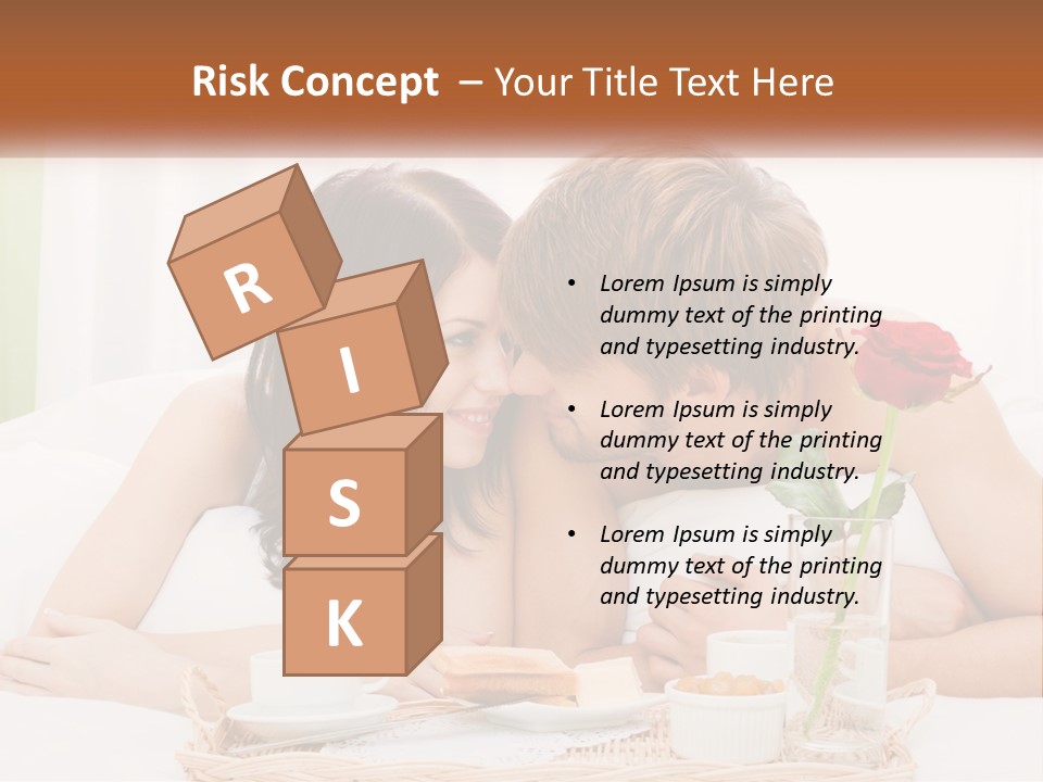 A Man And Woman Laying In Bed With A Rose PowerPoint Template