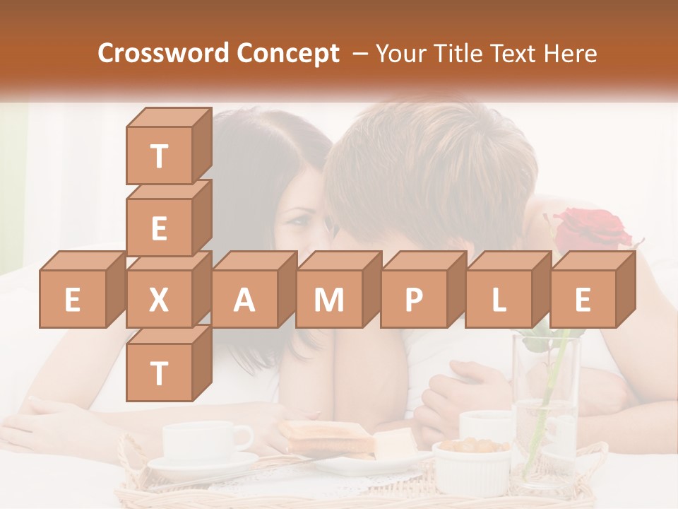 A Man And Woman Laying In Bed With A Rose PowerPoint Template